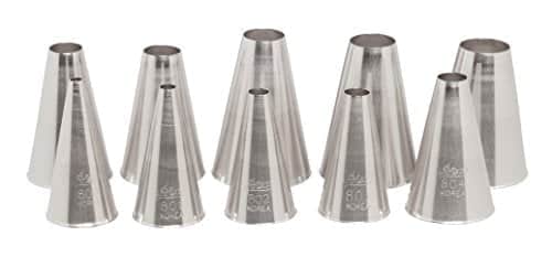 Ateco 810 - 10 Piece Plain Tube Set, Stainless Steel Pastry Tips, Sizes 0 - 9 - Image 2