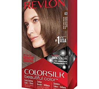 Revlon Permanent Hair Color, Permanent Hair Dye, Colorsilk with 100% Gray Coverage, Ammoni