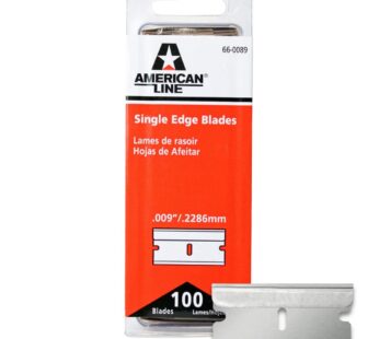 American Line Single Edge Razor Blades – 100 Blades – .009″ Heavy Duty High Carbon Steel U