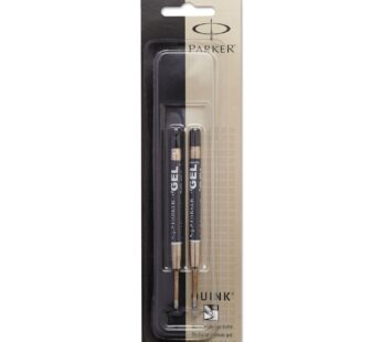PARKER QUINK Ballpoint Pen Gel Ink Refills, Medium Tip, Black, 2 Count