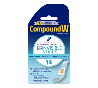 Compound W Maximum Strength One Step Invisible Wart Remover Strips, 14 CT