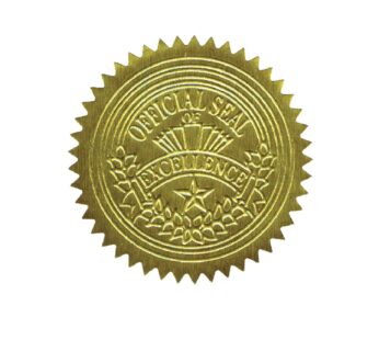 Geographics Gold Foil Award Certificate Seals, Embossed Official Seal of Excellence, 2 inc
