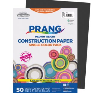 Prang (Formerly SunWorks) Construction Paper, Black, 9″ x 12″, 50 Sheets