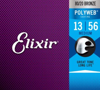 Elixir Strings, Acoustic Guitar Strings, 80/20 Bronze with POLYWEB Coating, Longest-Lastin