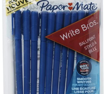 Paper Mate Write Bros Ballpoint Pens, Medium Point (1.0mm), Blue, 10 Count