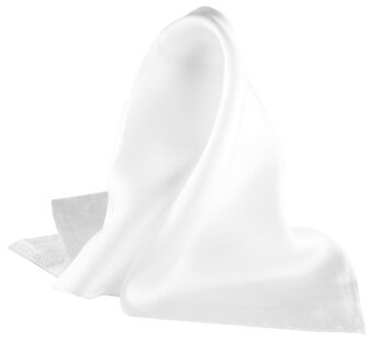 Royal Silk Fine White 100% Silk Pocket Square for Men Full-Sized 17″x17″