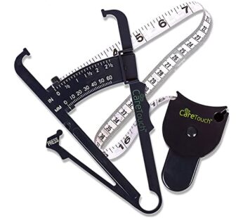 Care Touch Skinfold Body Fat Caliper Set, Measure Tape Included