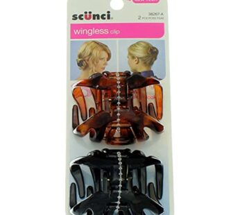 Scunci Wingless Octopus Jaw Clip,unisex, Colors may vary, 2-Pieces per Pack (1-Pack)