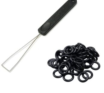 AKWOX Keycap Puller Tool + 135pcs Rubber O-Ring Sound Dampeners for Mechnial Keyboard Cher