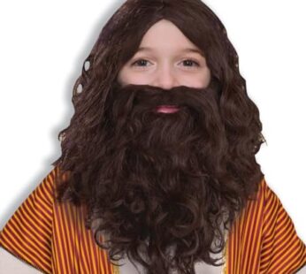 Forum Novelties boys Forum Biblical and Beard Set Costume Wig, Brown, Standard US