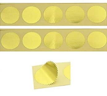 UNIQOOO 100pcs Gold Embossed Foil Blank Certificate Self-Adhesive Sealing Stickers – Perfe
