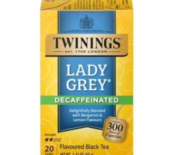 Twinings Tea Lady Grey Decaffeinated Tea – Delicate Citrusy Flavor and Uplifting Aroma, De
