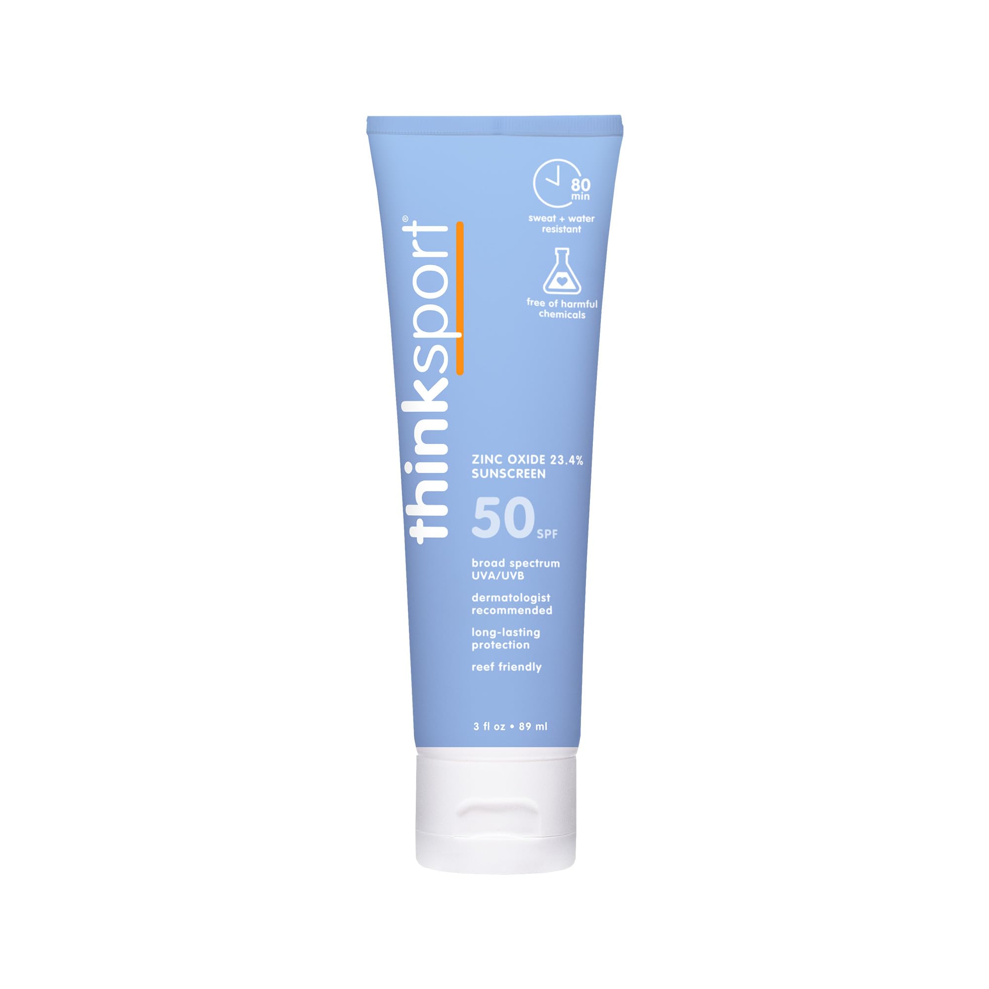 Thinksport SPF 50+ Mineral Sunscreen, 3 Oz, Safe, Natural Sunblock for Sports & Active Use - Image 2