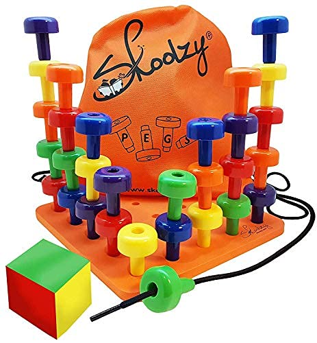 Skoolzy Montessori Sensory Pegboard 33 Piece Set - Develop Sensory Play Occupational Thera - Image 2
