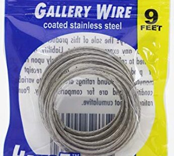 HangZ 20lb 9ft Gallery Picture Wire 2mm, Thick Coated Stainless, Great for Hanging Picture