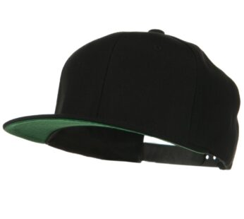 Flexible Wool Blend Prostyle Snapback Cap – Black
