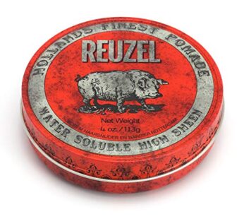 REUZEL Red Pomade, High Sheen, Water Soluble, 4 oz.