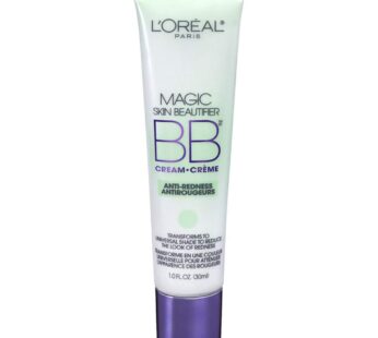 L’Oreal Paris Magic BB Cream Face Makeup Anti-Redness w/ Vitamin C and E, 1 fl. oz., Pack
