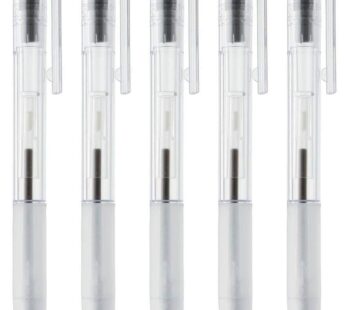 MUJI MoMA Polycarbonate Clear Ball Point Gel Pen Black 0.7mm 5pcs Made in Japan