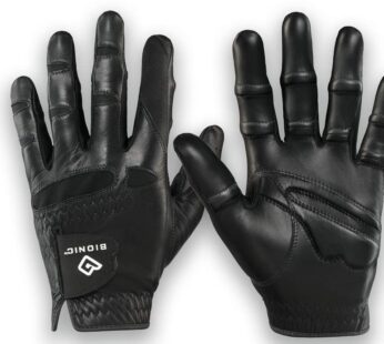 Men’s StableGrip with NaturalFit Golf Glove – Black (Medium, Right)