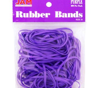 JAM PAPER Colorful Rubber Bands – Size 33 – Purple Rubberbands – 100/Pack