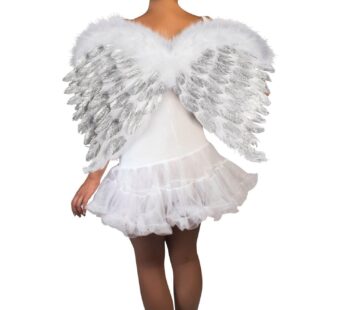 Forum Novelties Party Supplies Women’s Deluxe Feather Angel Wings with Glitter, White, One