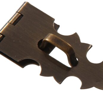 Hillman 852400 5/8 x 1-7/8″ Solid Brass Decorative Mini Hasp – Antique Brass Finish 1-Pack