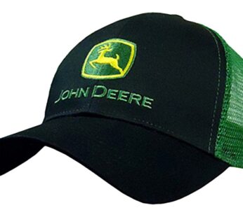 John Deere Embroidered Logo Mesh Back Baseball Hat – One-Size – Men’s – Black
