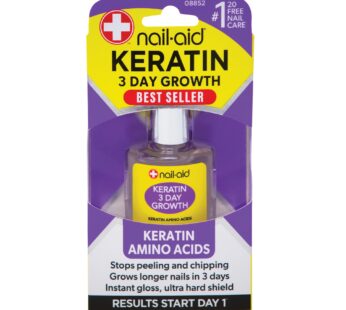 Nail-Aid Keratin 3 Day Growth Nail Treatment & Strengthener, Clear, 0.55 Fl Oz