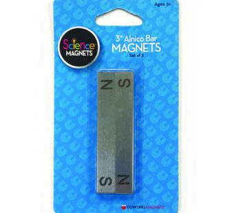 Dowling Magnets 3-Inch Alnico Bar Magnets, Set of Two Magnets (Bar Magnets for Science Cla