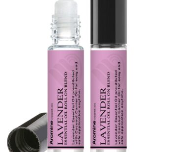 Lavender Essential Oil Roll On, Pre-Diluted 10ml (Pack of 2). Premium Quality, Therapeutic