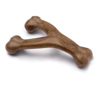 Benebone Wishbone Durable Dog Chew Toy for Aggressive Chewers, Real Bacon, Made in USA, La