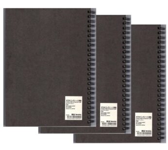 MUJI Double Ring Blank Notebook A5-size Unruled 80sheets – Pack of 3books