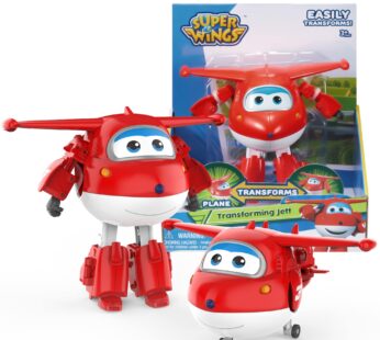 Super Wings Toys, Jett Transformer Toys 5 Inch, Airplane Toy for Kids 3-5 Years Old, Trans