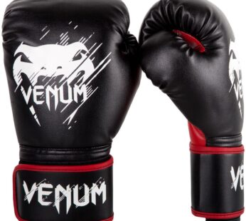 Venum Contender Kids Boxing Gloves – Black/Red – 8oz, 8 oz