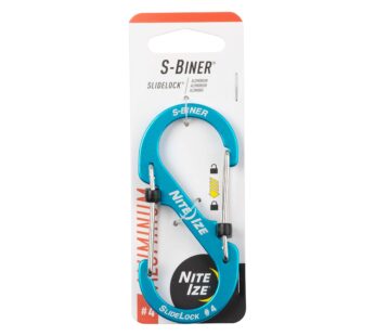 NITE IZE LSBA4-03-R6 S-Biner SlideLock Aluminum, Size #4, Blue