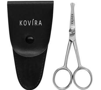 Kovira Precision Nose Hair Scissors with Adjustable Tension Screw – 10.16cm/4 Inch Overall