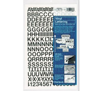 Chartpak Self-Adhesive Vinyl Capital Letters and Numbers, 1/2 Inches High, Black, 201 per