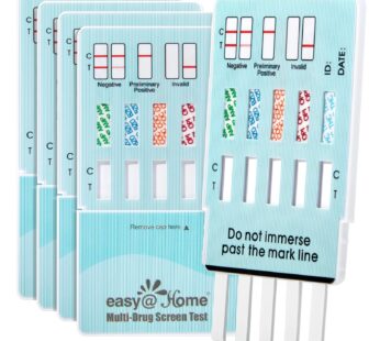 5 Pack Easy@Home 5 Panel Instant Drug Test Kits – Testing Marijuana (THC), COC, OPI 2000,