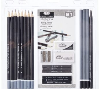 Royal & Langnickel RART-200 Essentials Sketching Pencil Set, 21-Piece