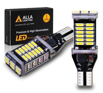 Alla Lighting 912 921 LED Bulbs for Back-up Reverse Lights, 6000K Xenon White CAN-BUS 4014