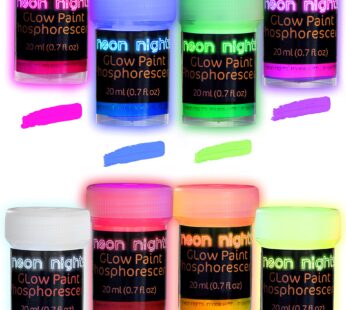 neon nights Glow in The Dark | Luminescent | Phosphorescent | Self-Luminous Paint – Set of