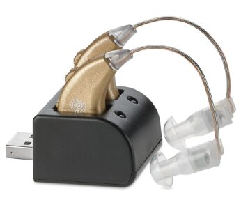 Digital Hearing Amplifiers – Rechargeable BTE Personal Sound Amplifier Pair with USB Dock