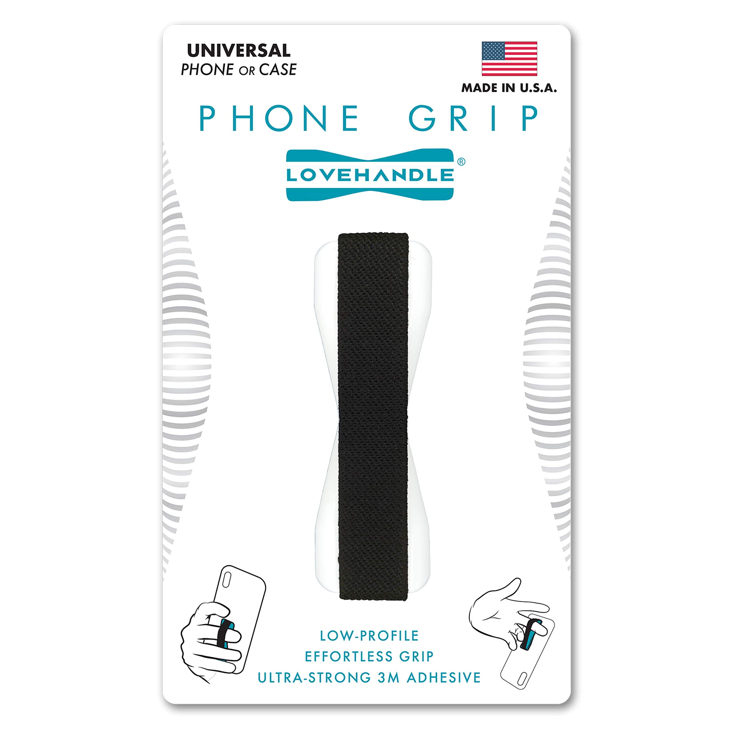 LOVEHANDLE Universal Phone Grip for Most Smartphones, Mini Tablets and Cases, Black Elasti - Image 2