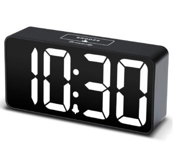 DreamSky Small Digital Alarm Clock for Bederoom, Large Big Numbers Display with Brightness