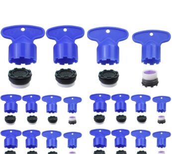 WeiMeet 20 Pieces Cache Faucet Aerator Key Removal Wrench Tool with 20 Pieces Faucet Aerat