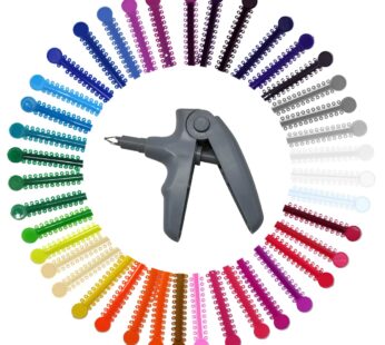 Orthodontic Ligature Ties and Gun Tool Kit – 1040 Pcs Multi-Color Rubber Bands for Braces