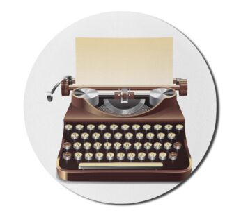 Lunarable Typewriter Mouse Pad for Computers, Realistic Drawn Digital Art Secretary Typing