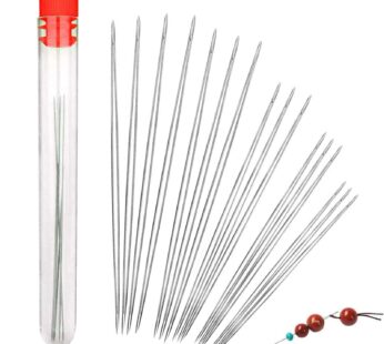 16 Pieces Beading Needles, Seed Beads Needles Beading Embroidery Needles Big Eye Collapsib