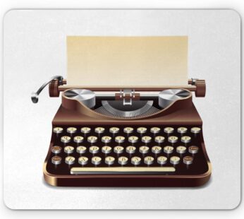 Lunarable Typewriter Mouse Pad, Realistic Drawn Digital Art Secretary Typing Machine with